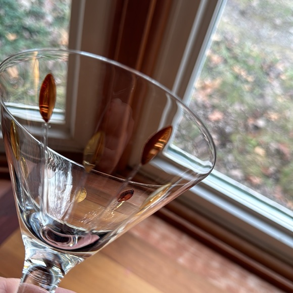 1 vintage Gotham Goblet etched fall jewels hand blown glass - Picture 6 of 6